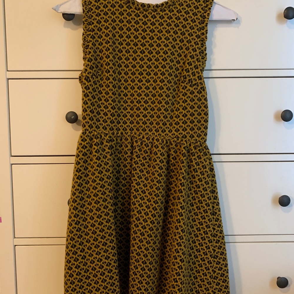 Yellow pattern high neck dress